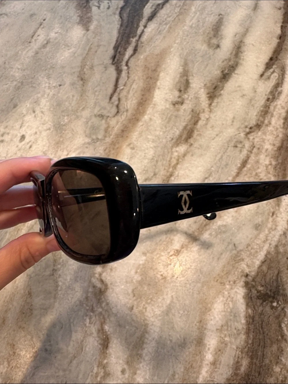 Vintage Designer Classic Black Women's Rectangle Sunglasses